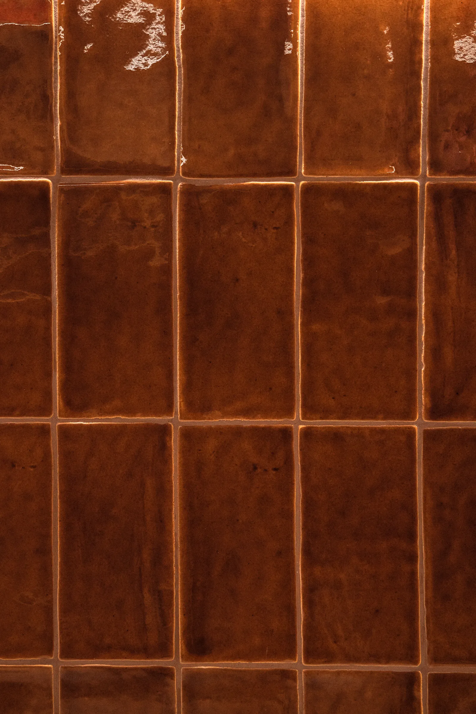 Brown glazed tile, a reference to glazed chocolate